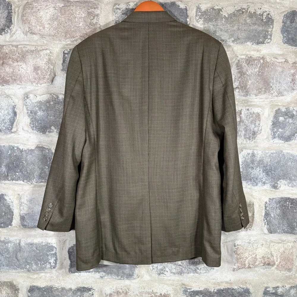 Lauren Ralph Lauren Men's Brown Plaid Wool Sport Coat‎ Blazer 43L Classic Office